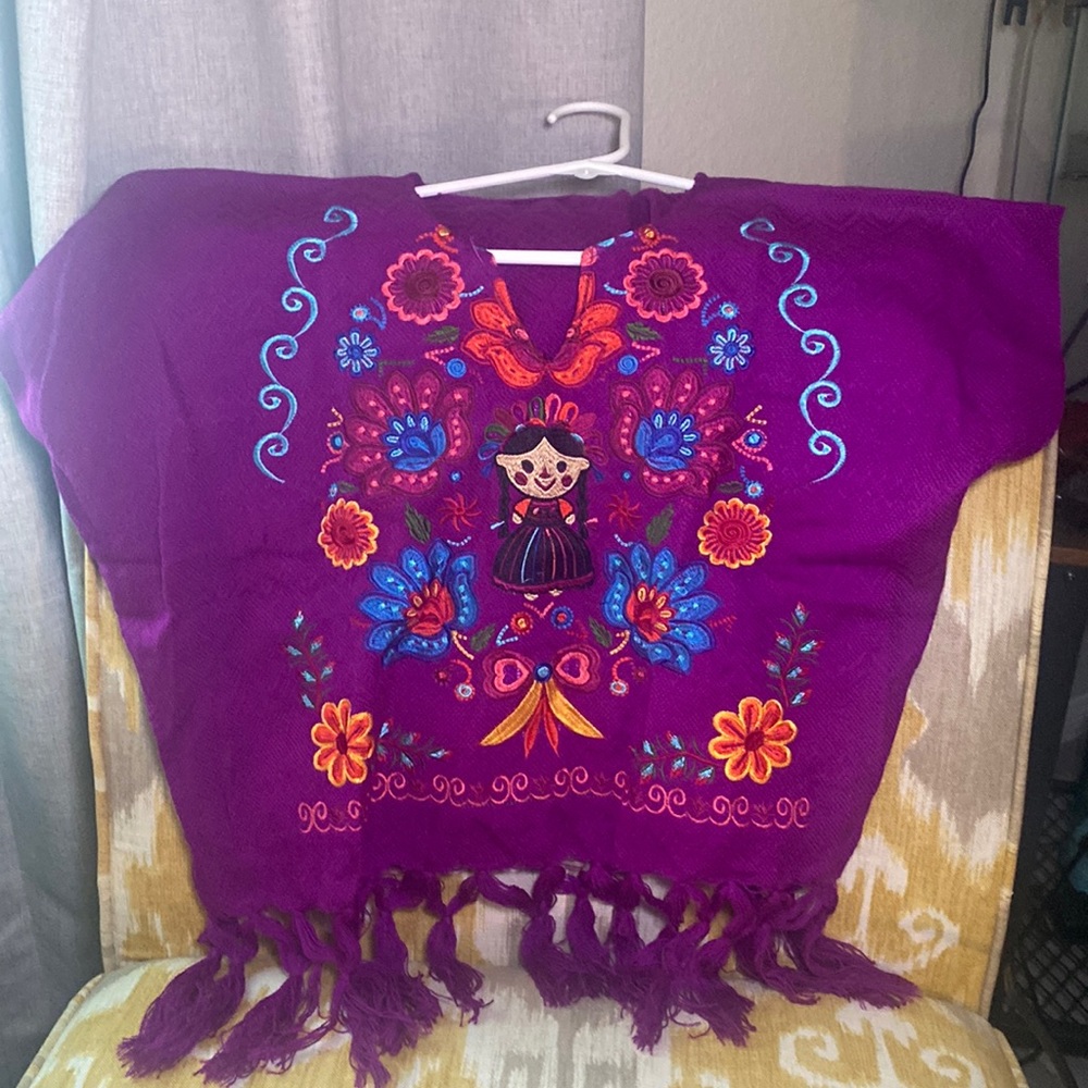 Magenta embroidered top